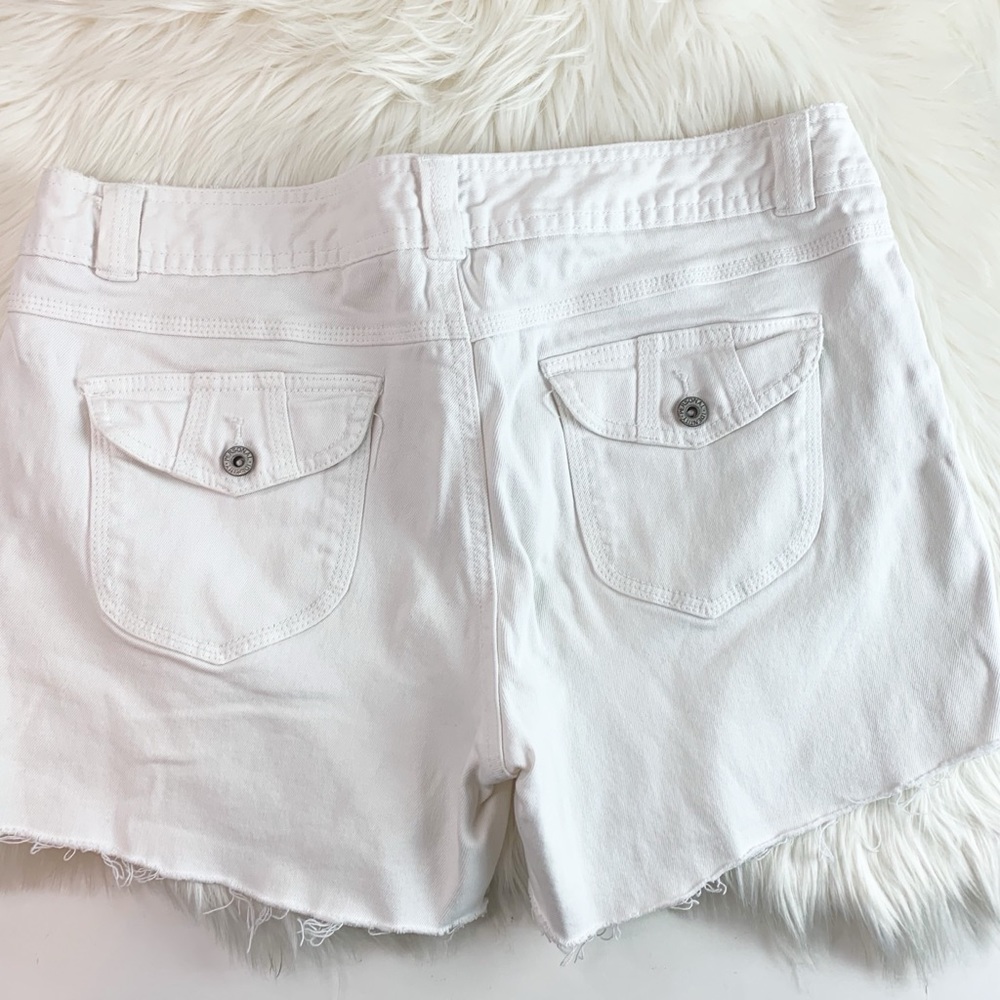 Personal Identity White Cut Off Shorts